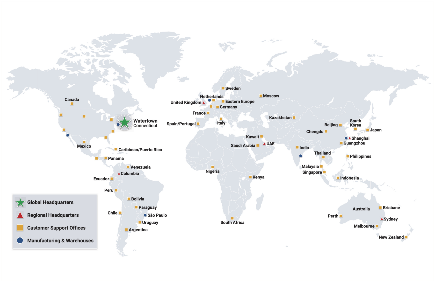 Siemon Global Locations Map