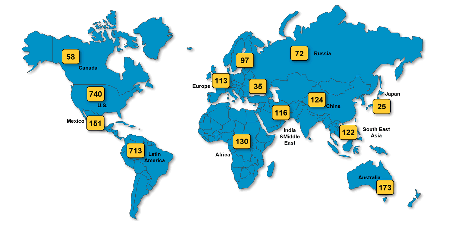 Siemon GPS Certified Installer Coverage Map